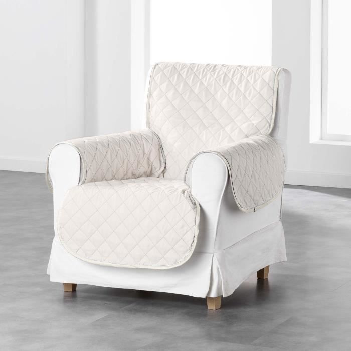 DOUCEUR d'INTERIEUR Protège fauteuil matelassé Club 165x179 cm naturel