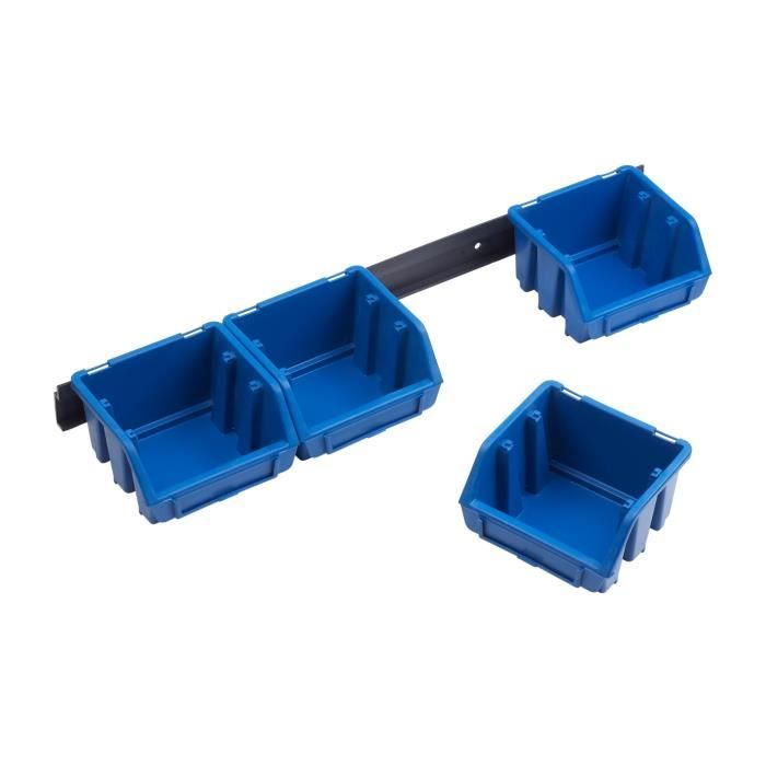 MEISTER 4 Bacs à bec 0,5 L sur rail - Bleu