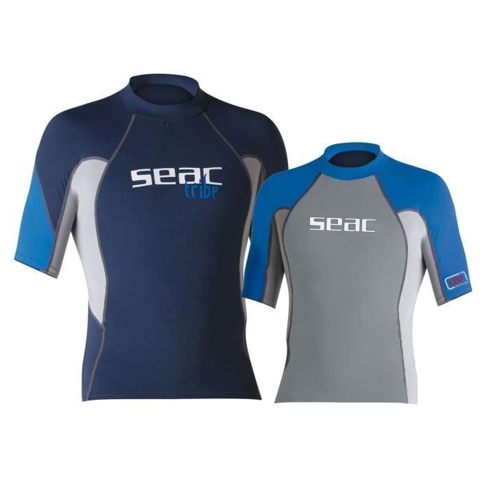 SEAC Top de glisse manches courtes lycra RAA Evo - Enfant - Bleu et gris