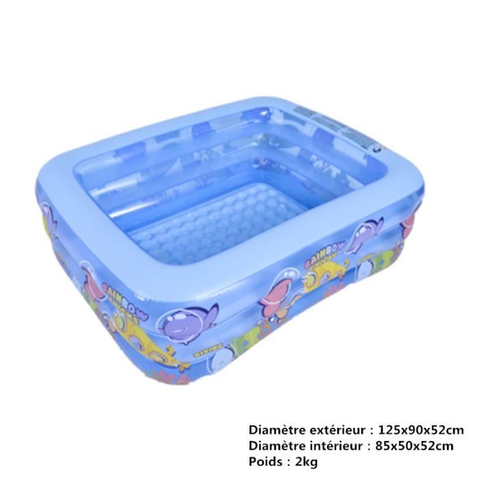 Piscine Gonflable Famille Enfant Rectangulaire Plastique Jardin