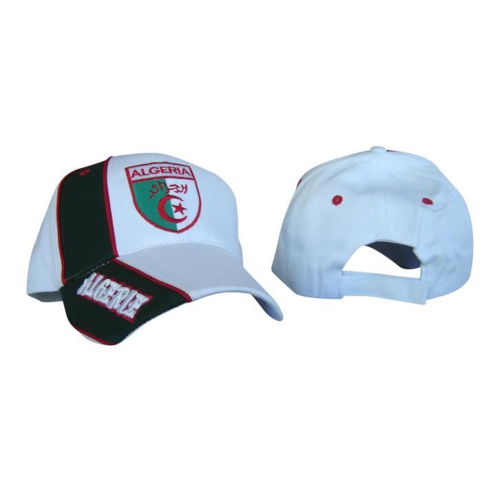 Casquette Ajustable Algérie - Couleur Blanc Et Or Métallisé, Motif Drapeau - Fabriqué En France, Neuve Avec étiquette