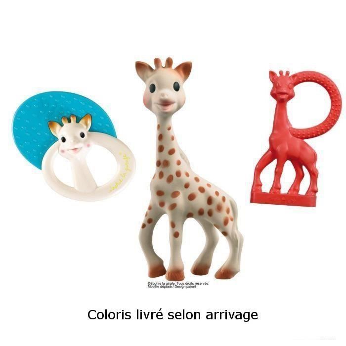 SOPHIE LA GIRAFE Set Naissance Trio Coloris Aléatoire
