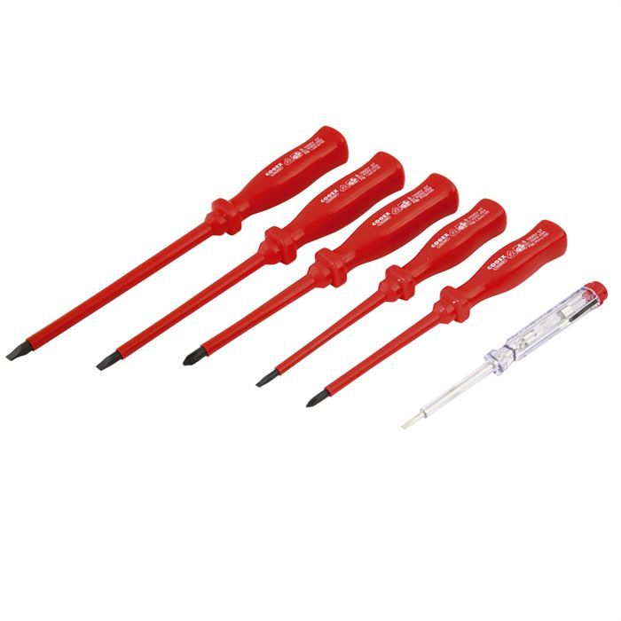 COGEX Jeu 5 tournevis électricien 1000V + testeur