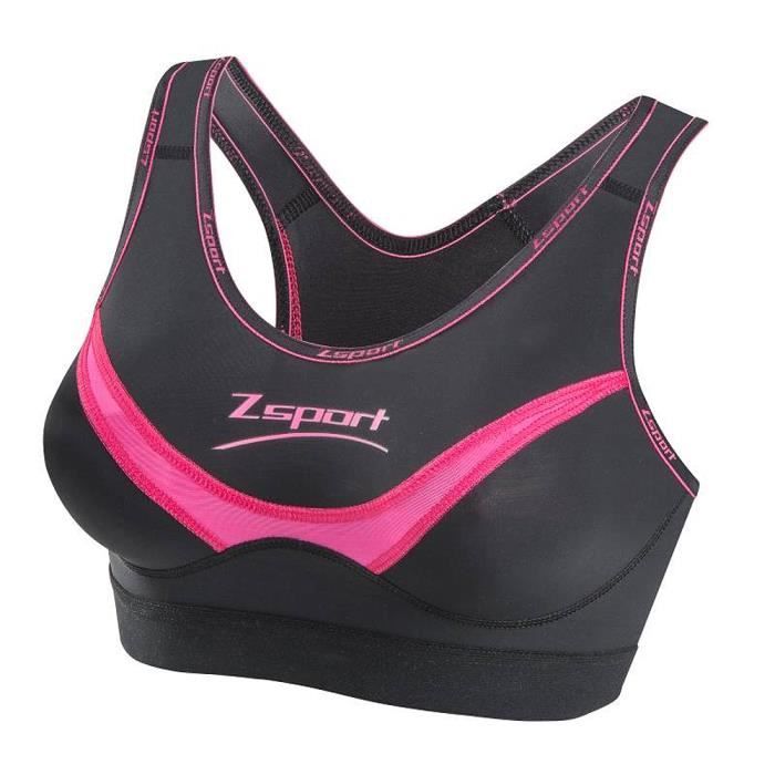 ZSPORT Brassière de sport Soft Touch - Noir / Rose