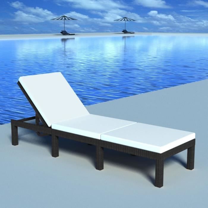 Avec Longue Noir Réglable Coussin Tressée Fihero Chaise Résine 6yf7gb