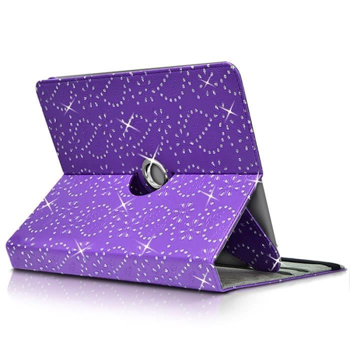 Etui Support Universel L Diamant Violet pour Tablette2