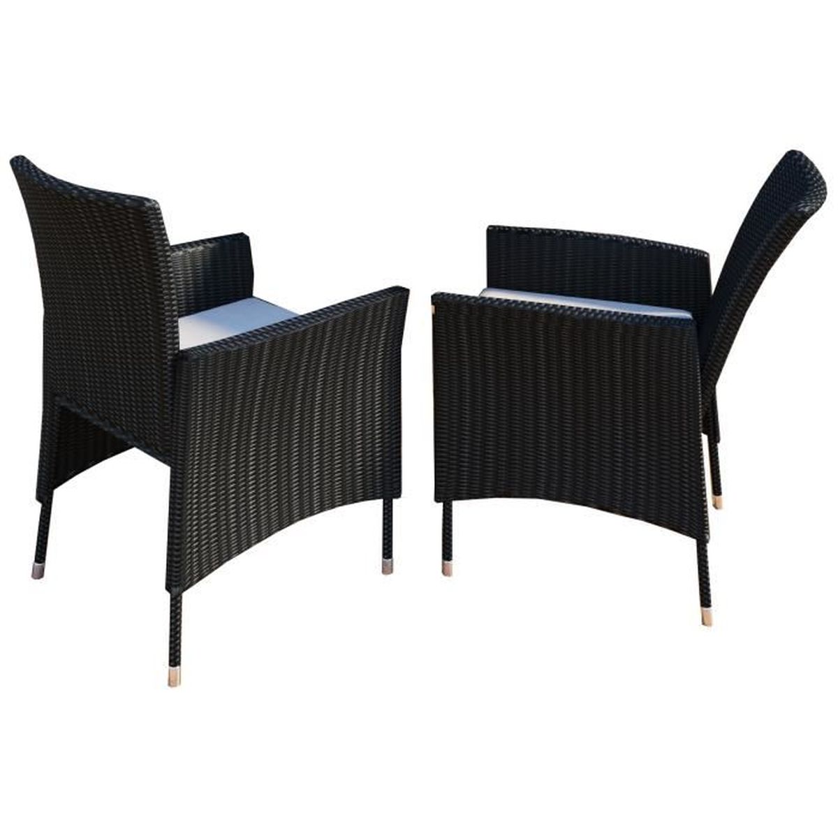 2x Chaise de jardin Rotin avec coussin Noir - Achat / Vente fauteuil ... 2x Chaise de jardin Rotin avec coussin Noir - Achat / Vente fauteuil ...