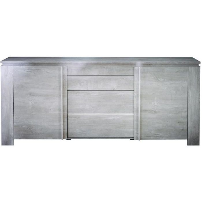 SEGUR Enfilade style contemporain décor chêne et gris - L 205 cm