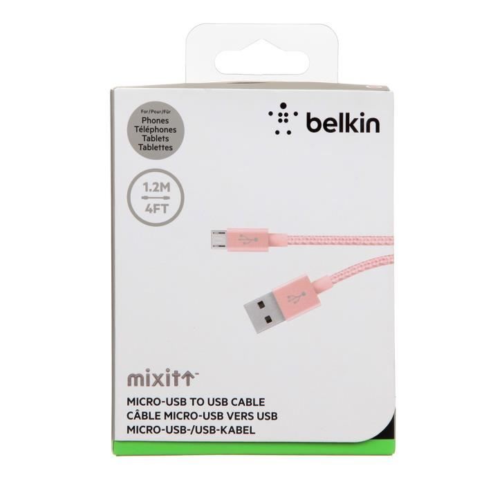 BELKIN Câble USB - 1,2 m - Rose Or