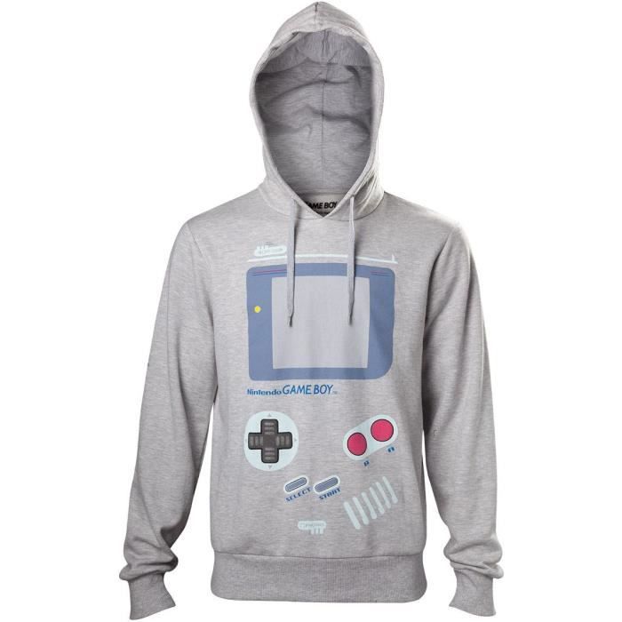 Pull à capuche Adulte Nintendo: Gameboy - Gris