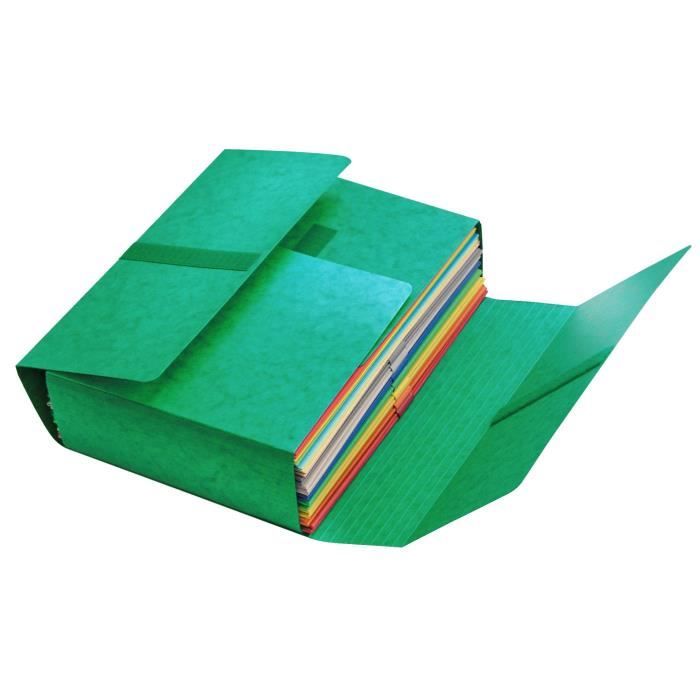 FAST 10 Chemises Jumbo - 4 Rabats - 24x32 - Lustrée - Fermeture velcro - Vert