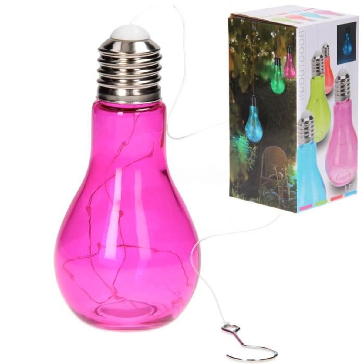 lampe ampoule led design a suspendre fushia