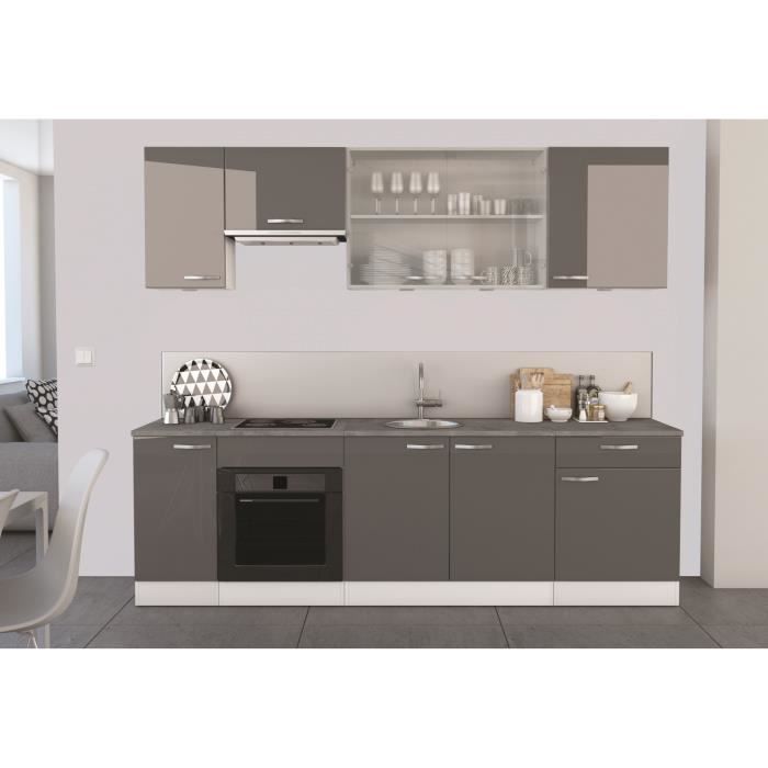 SPICY Cuisine complète 260 cm gris/blanc