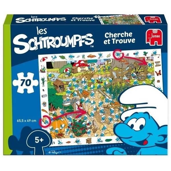 DISET SCHTROUMPFS - Puzzle et Cherche et Trouve 70 Pcs