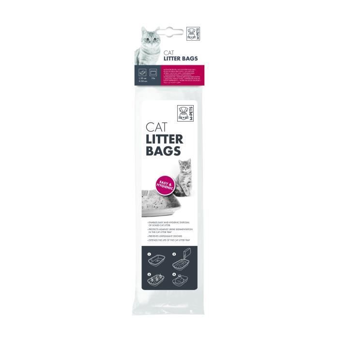 MPETS Sacs à litière - 30x50 cm - Pour chat - 10pcs