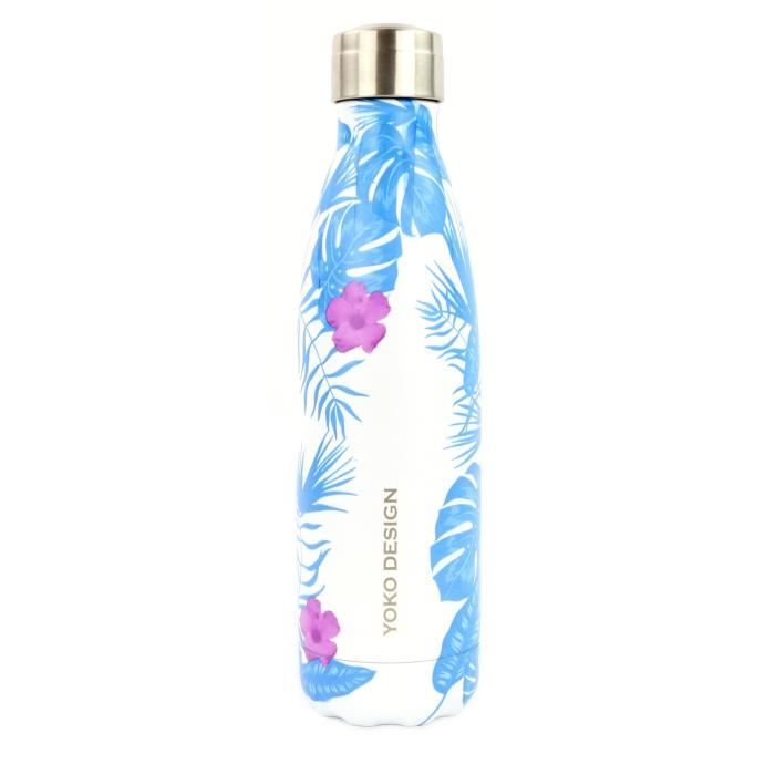 YOKO DESIGN Bouteille isotherme Tropical - Bleu - 500 ml