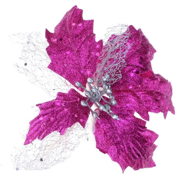 Ornement en sapin de Noël Fleurs artificielles Fleurs de noel pour la fête de mariage Décorations de Noël Rose rouge