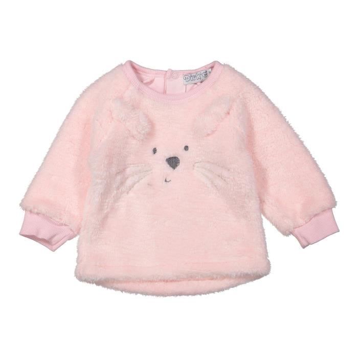DIRKJE Pull à fausse fourrure Rose Bébé Fille