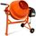 Bétonnière électrique en acier orange 63 L 220 W