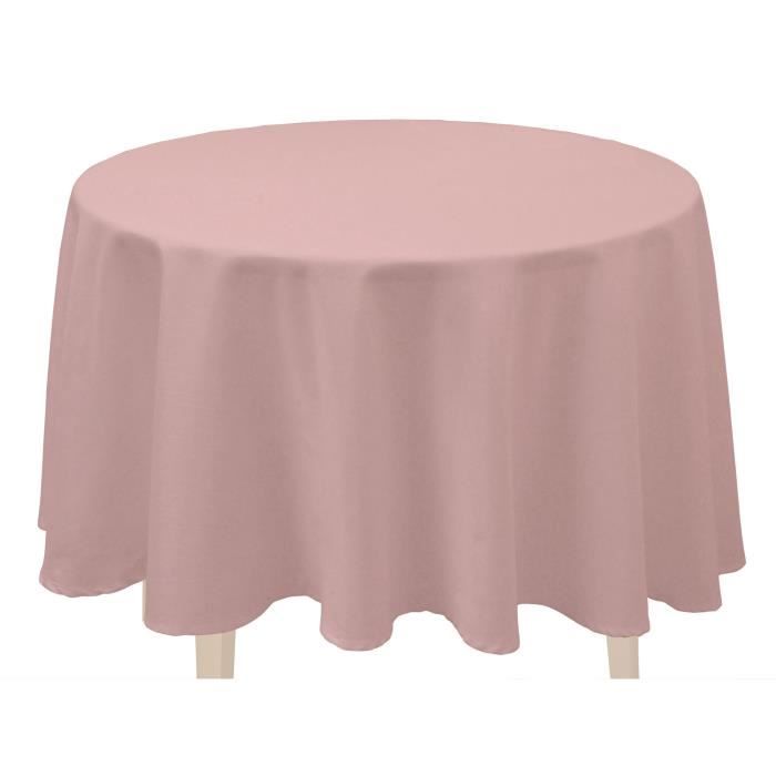 SOLEIL D'OCRE Nappe ronde anti-tâches ALIX Ø 180cm Rose