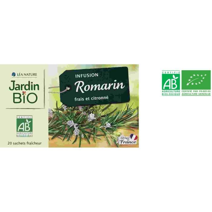 JARDIN BIO Infusion romarin frais et citronné bio - 30 g