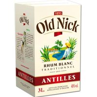 RHUM Bag in Box de Rhum Blanc Old Nick 40% 300cl RHUM Bag in Box de Rhum Blanc Old Nick 40% 300cl