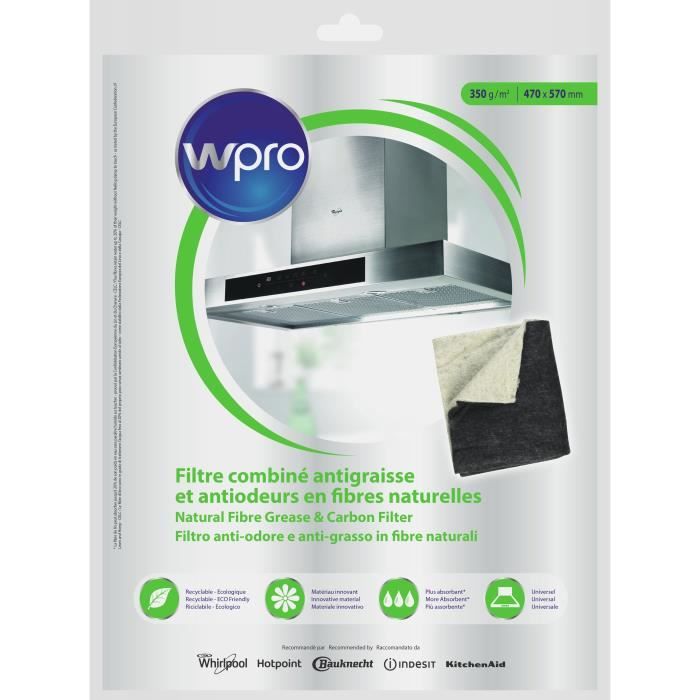 WPRO NCF351 Filtre combiné antigraisses/antiodeurs