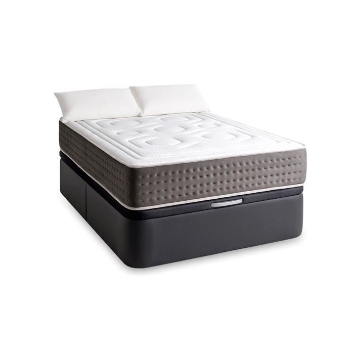 pack matelas luxe-graphène + lit coffre 90x200 - achat / vente