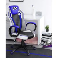SIÈGE GAMING Homy Casa Fauteuil gamer Bleu et Noir Chaise de je SIÈGE GAMING Homy Casa Fauteuil gamer Bleu et Noir Chaise de je