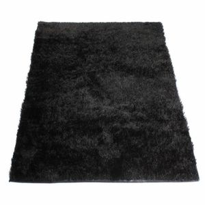 TAPIS Tapis Shaggy Noir 50 x 80 cm