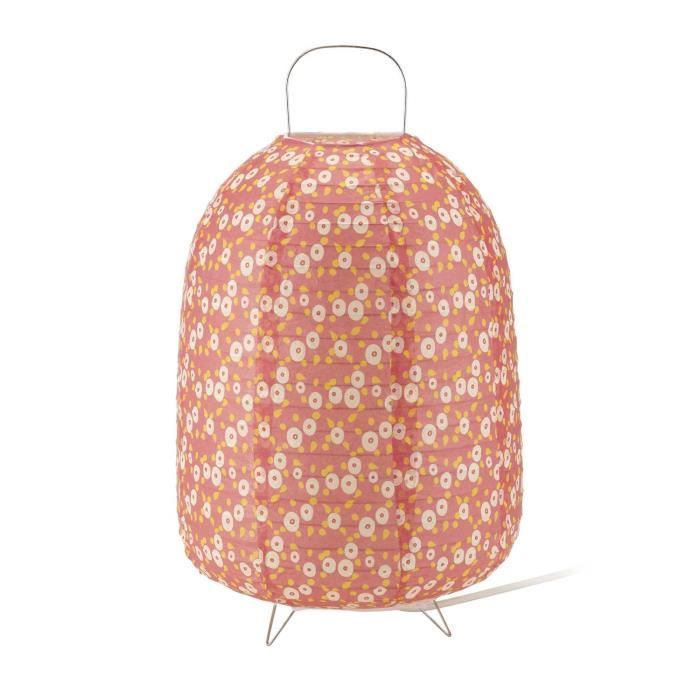 MATHIAS Lampe HAPPY - Papier coloris rose - Ø22 x H 30 cm