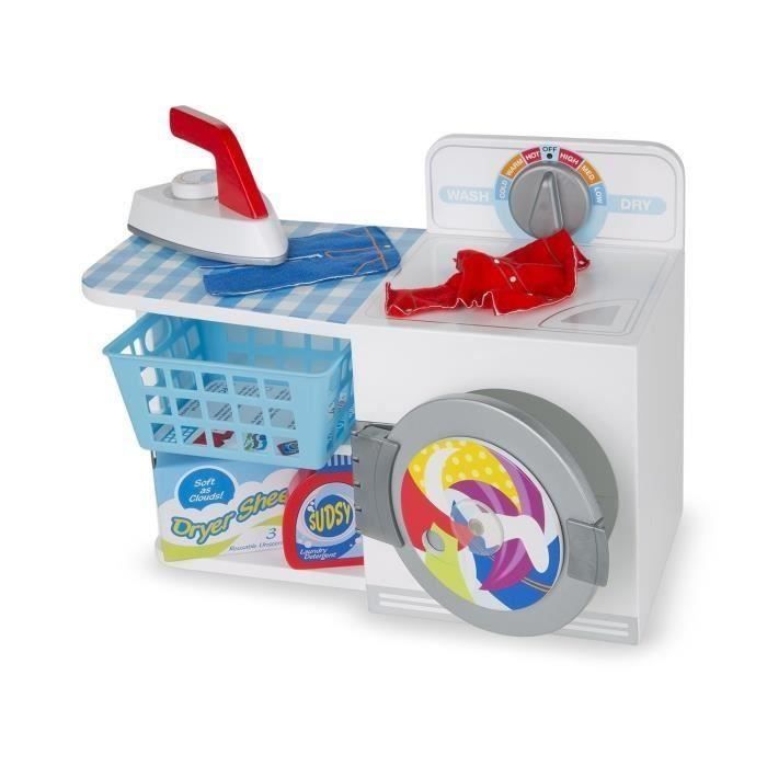 MELISSA & DOUG Ensemble De Jeu En Bois Pour Le Lavage, Le Séchage Et Le Repassage