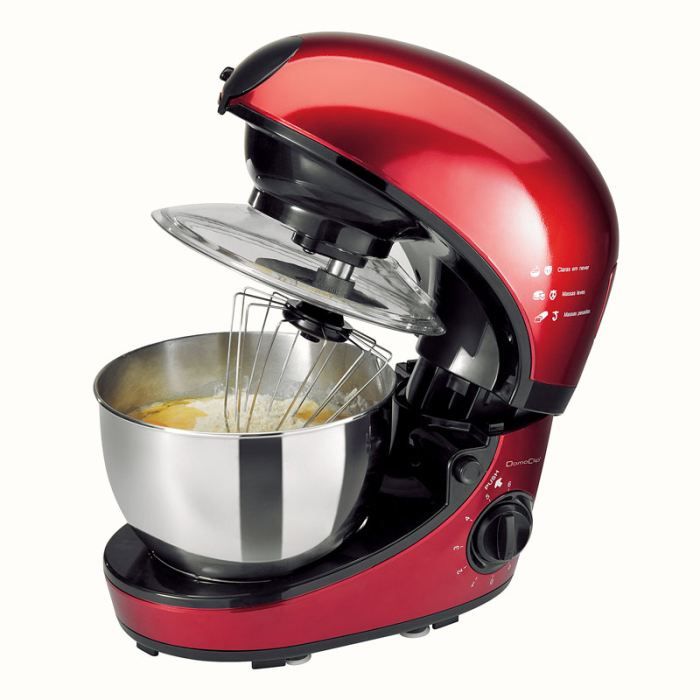 Robot culinaire rouge multifonction DOM233    Ne cuisinez plus sans