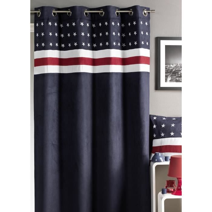 Rideau Ameublement motif \'USA\' Bleu 140 x 260cm - Achat / Vente ... Rideau Ameublement motif \'USA\' Bleu 140 x 260cm - Achat / Vente ...