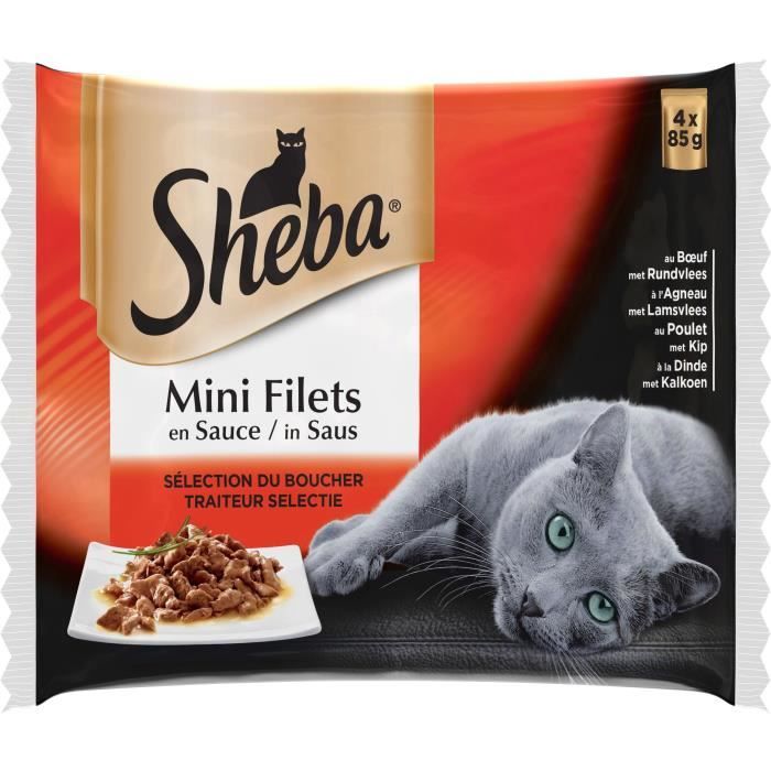 SHEBA Mini filets sachet sauce boucher - 4 x 85 g