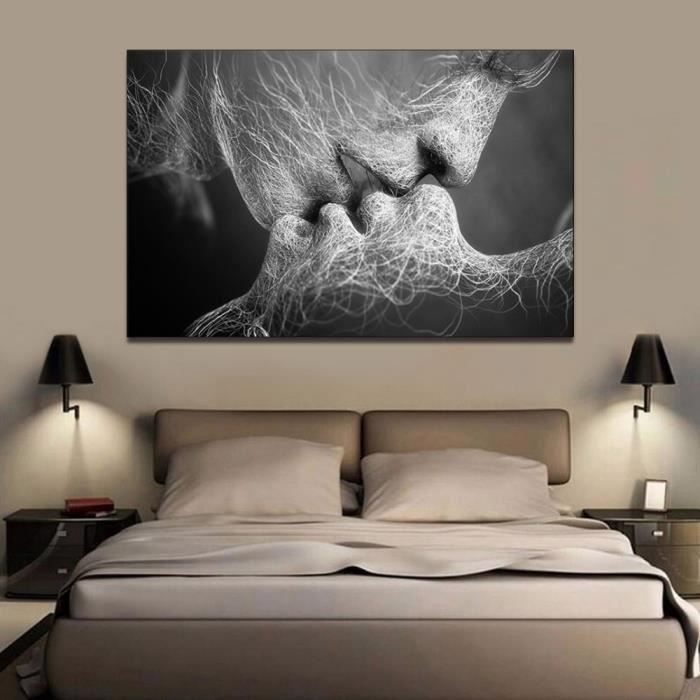 Tableau deco noir et blanc salon - Achat / Vente pas cher