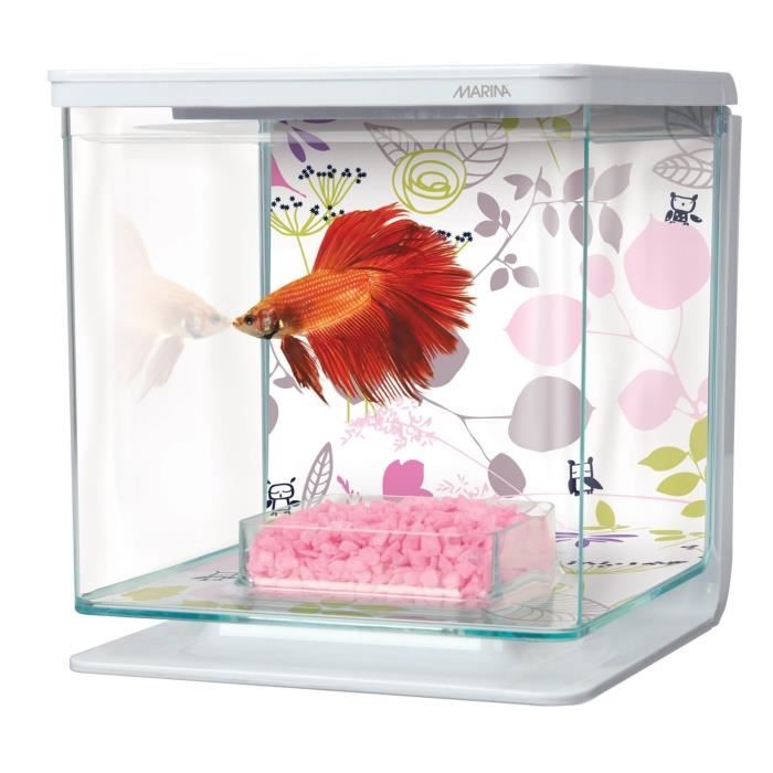 MARINA Kit aquarium équipé Floral pour betta - 2 L