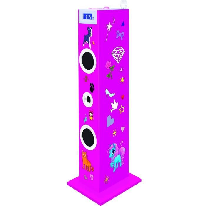 BIGBEN TW5RSSTICK Tour de son multimédia avec micro - 180 Stickers - 60W - Rose