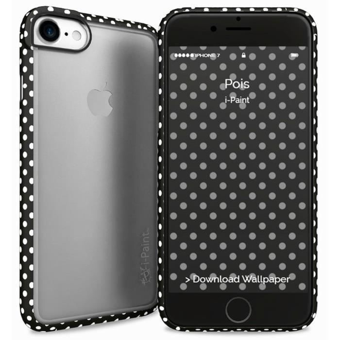I-PAINT Coque pour Iphone 7 - Pois noirs