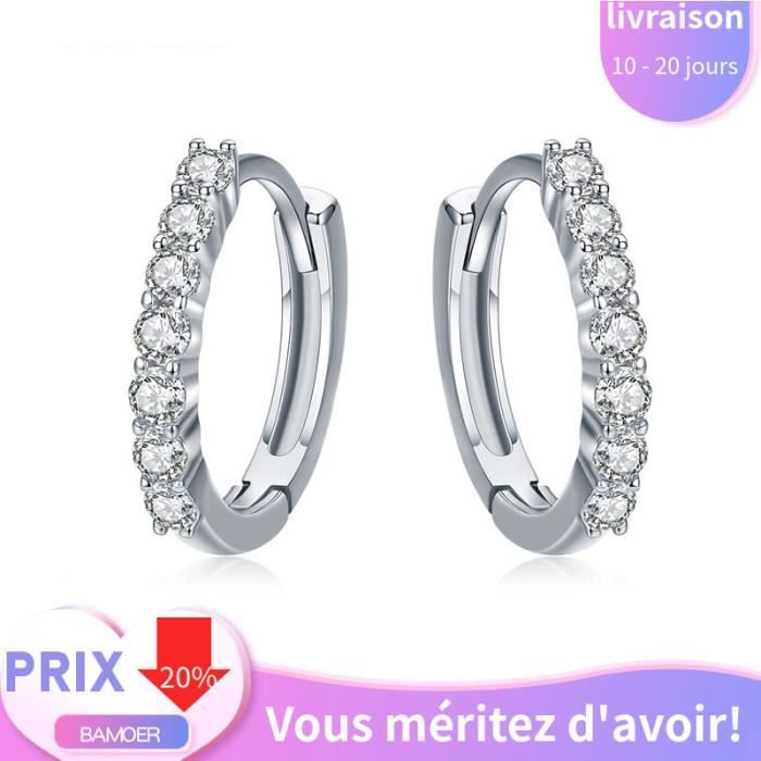 Brillant S925 NEUF Argent sterling Femme fashion Mignon Géométrie Design Clous D/'Oreilles