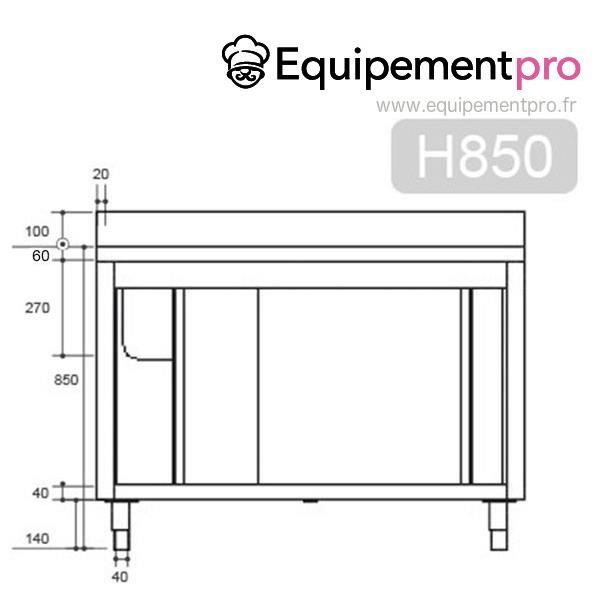 Equipementpro - Meuble sous évier 1,0m -2