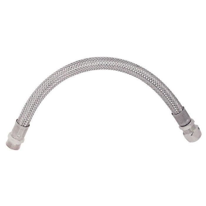 SOMATHERM Flexible Sanitaire en Inox ACS DN8 Debit Standard L 30cm Raccord bicone pour Tube Cuivre O 12 Male droit 12