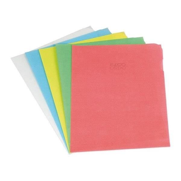 ELBA Boite de 100 pochettes coins transparentes indéchirables - 22x31 - 5 couleurs assorties