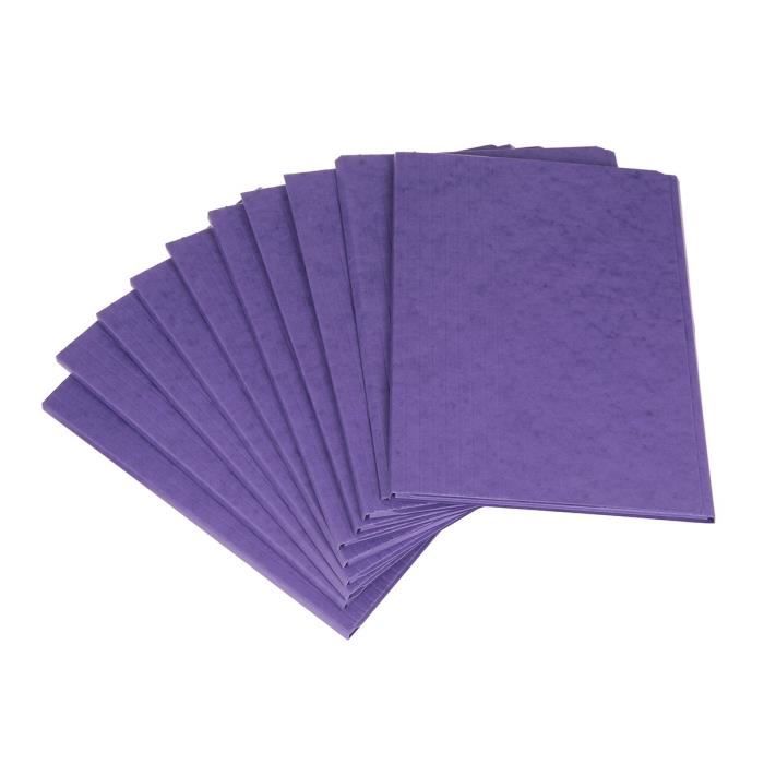 FAST 10 Chemises Jumbo - 4 Rabats - 24x32 - Lustrée - Fermeture velcro - Violet