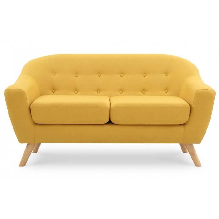Canapé scandinave moutarde 2 places - Achat / Vente canapé ...