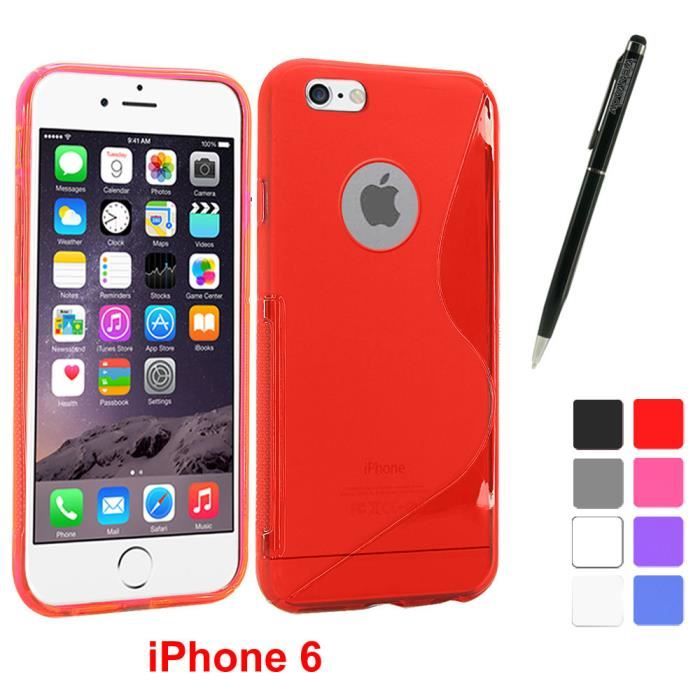 coque silicone rouge iphone 6