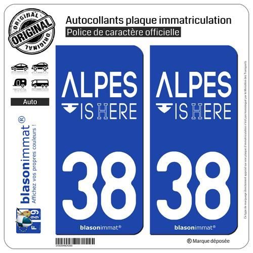 blasonimmat 2 Autocollants Plaque immatriculation Auto 30 Occitanie Logotype