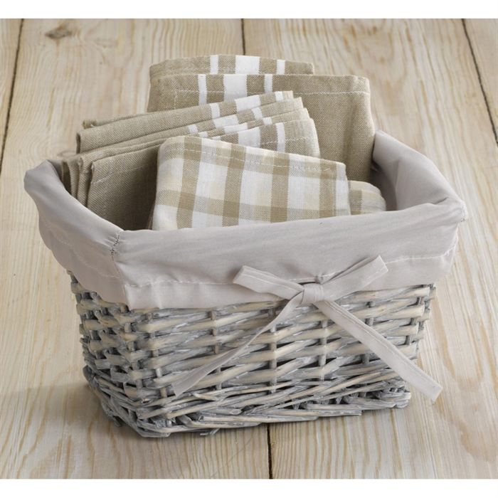 Panier osier écru PM - Achat / Vente casier pour meuble ...