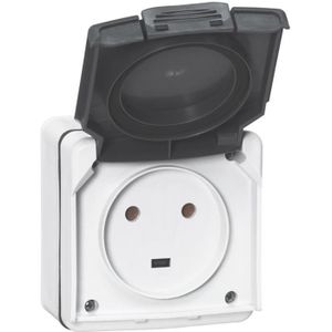 LEGRAND Prise de courant 2P+T 20A étanche IP55 Plexo gris