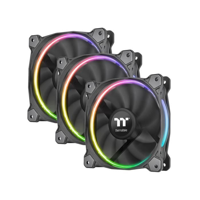 Thermaltake 3 Ventilateurs de boitier Riing 12 RGB x3 TT Premium Edition LED RGB 120mm